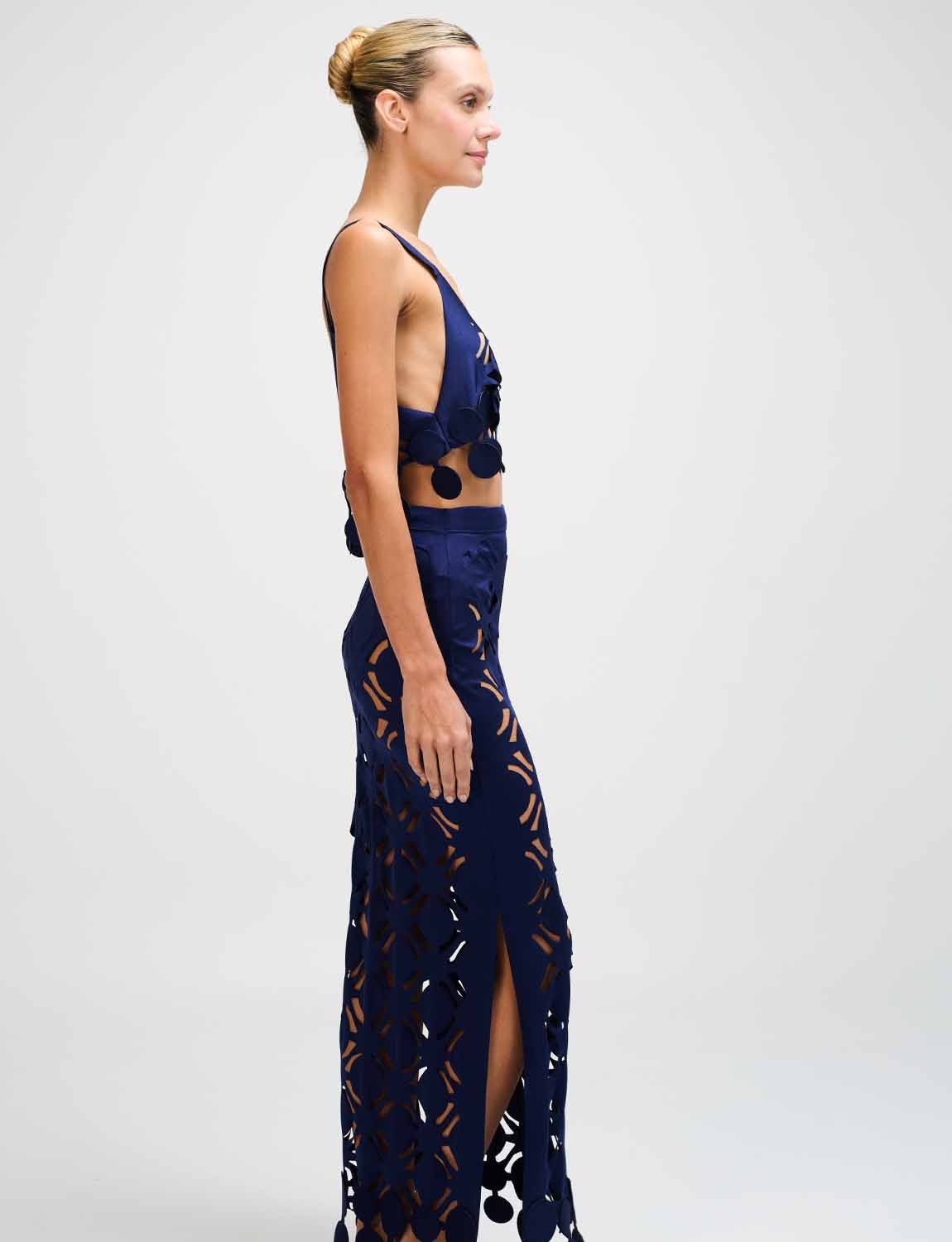 Set  Top , Falda Laser  ANCORA Bora Navy