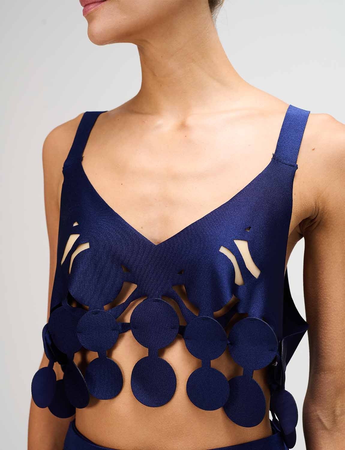 Set  Top , Falda Laser  ANCORA Bora Navy