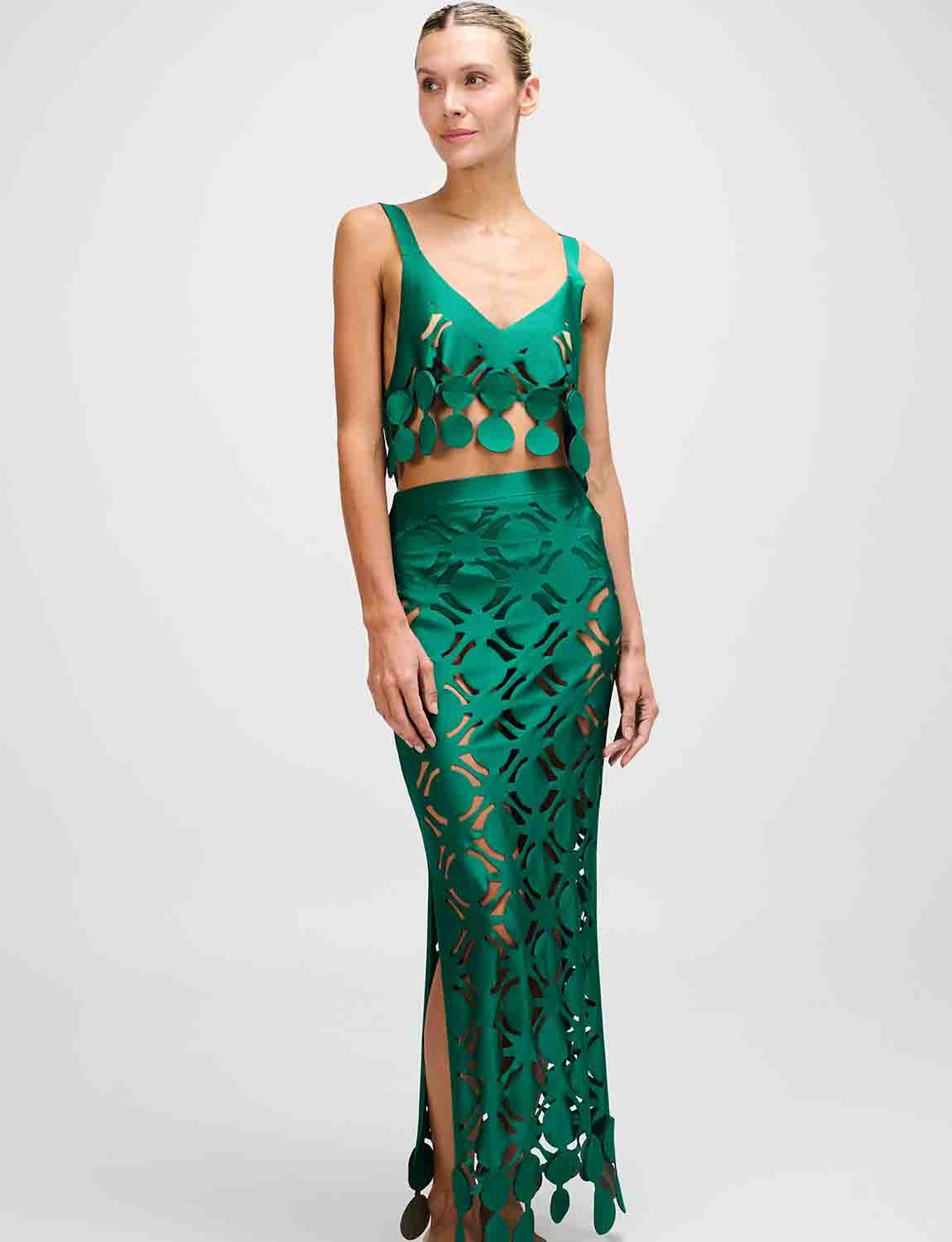 Set Top, Falda Laser ANCORA Bora Green