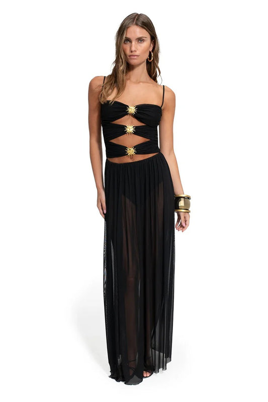 Vestido largo AGUA BENDITA Meeg Solstice Negro