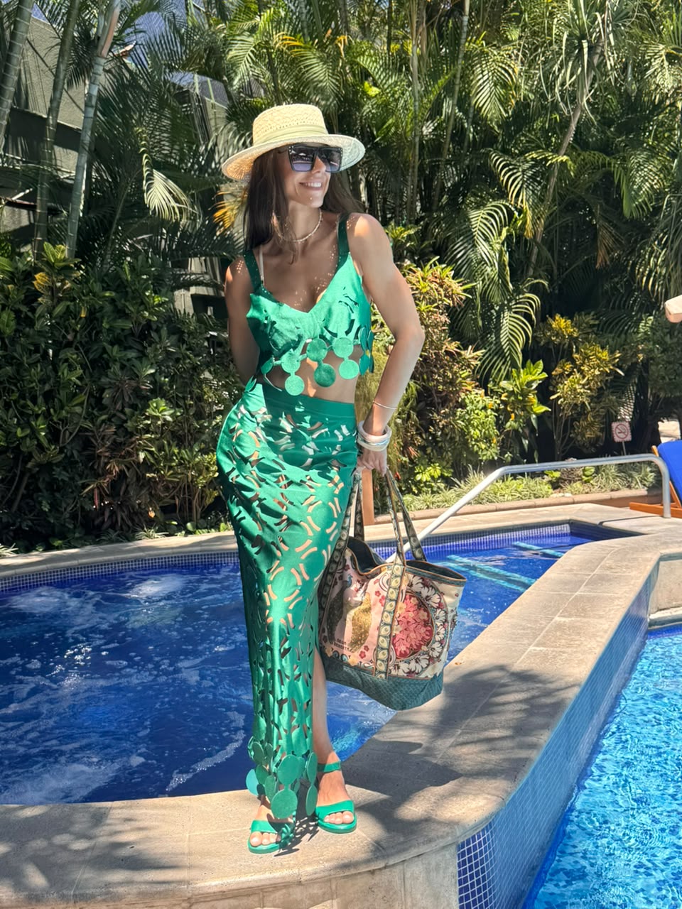 Set Top, Falda Laser ANCORA Bora Green
