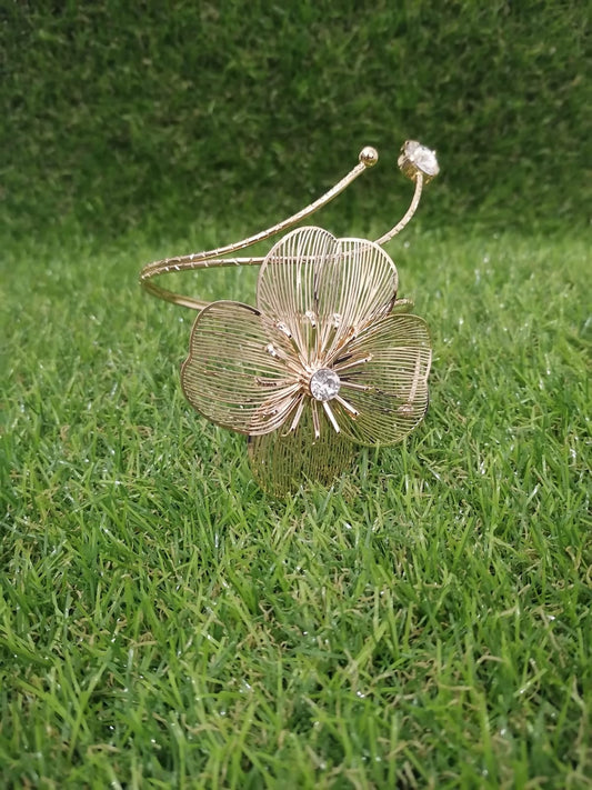 Brazalete de Flor Dorado