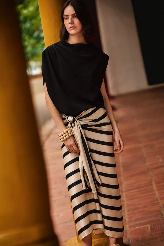 Falda Larga Padova Isola Ivory Negro
