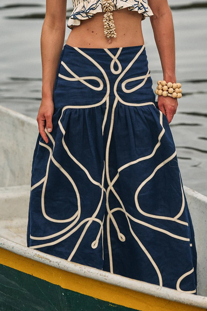 Falda Larga PADOVA Santorini Azul Navy