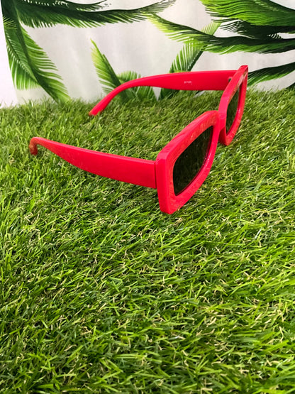 UV Protection Sunglasses - Red Squares