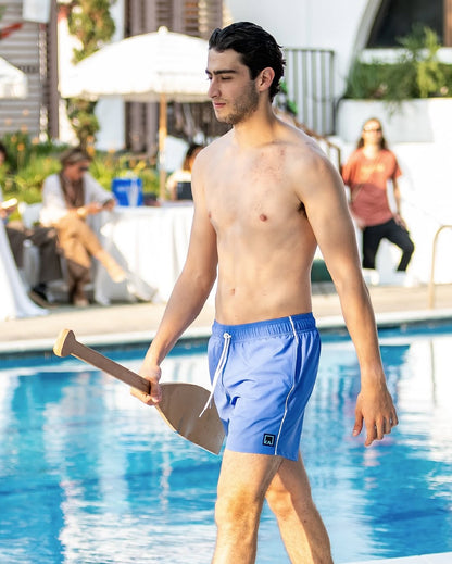 Calzoneta de Hombre KOSTA  Celeste Linea Blanca