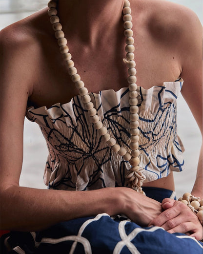 Crop Top Padova Carola Ivory Navy