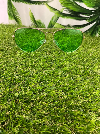 UV Protection Sunglasses - Green Aviator