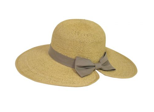 Sombrero mediano Forma: Ondeado Color beige Detalle listón y moño Duradero y plegable Protección solar UPF 50 Sombrero de verano - Trenzado con onda BEIGE | Bikini Town