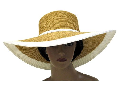 Sombrero de verano  -  Trenzado con onda  NATURAL/WHITE