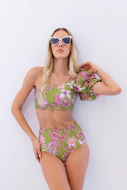 TOP one shoulder PRAIA - Syracuse Green