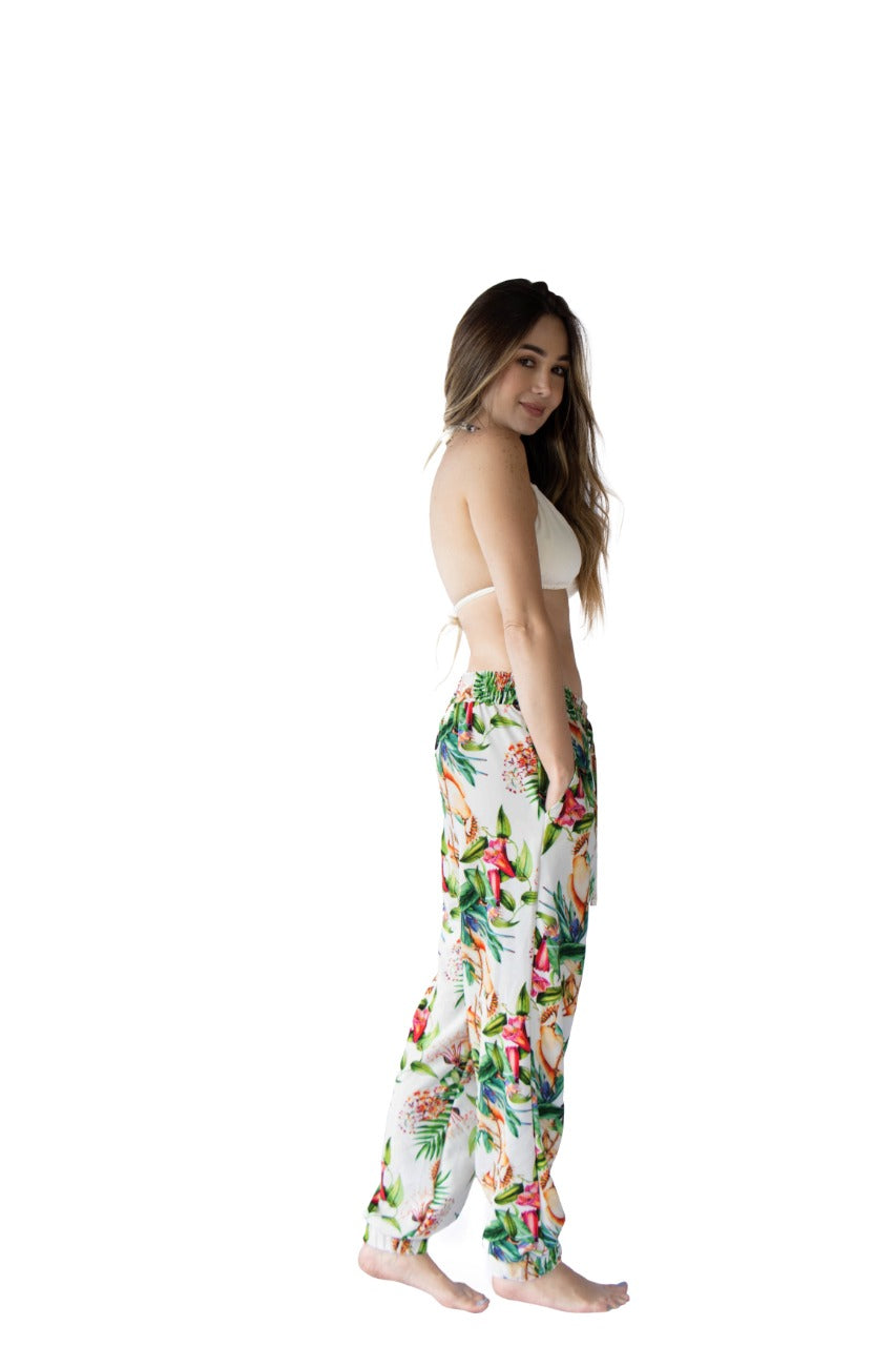 Hualalai Pants - Tropical Flowers - Cover Up