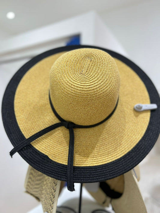 Sombrero de verano - Trenzado con onda NATURAL/BLACK